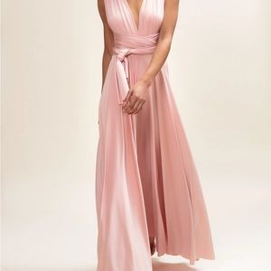 TWO BIRDS PINK BLUSH CONVERTIBLE MIDI DRESS can be tied 50+ ways